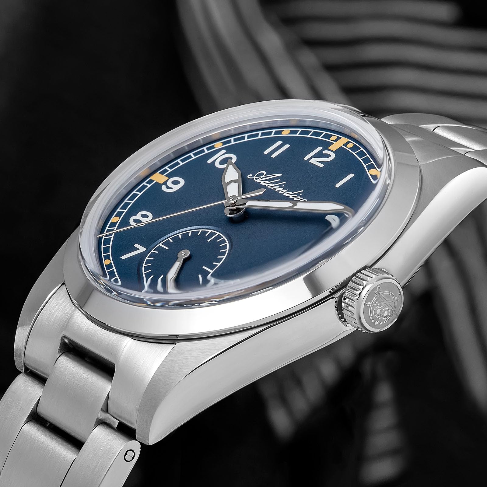 ADDIESDIVE herrenuhr Quartz 36mm Edelstahl wasserdicht 100m Uhr AD2099 Japanisches VH60-Uhrwerk mit 24-Stunden-Zifferblatt BGW9+C3 superluminova Business&Freizeit Armbanduhr