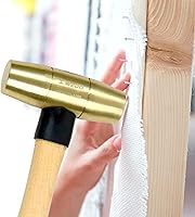 Vista 6 de WEDO Martillo de latón de 16 onzas, martillo de mazo de latón macizo con mango de madera, cabeza de doble cara, longitud de 12 pulgadas (11.811 in)