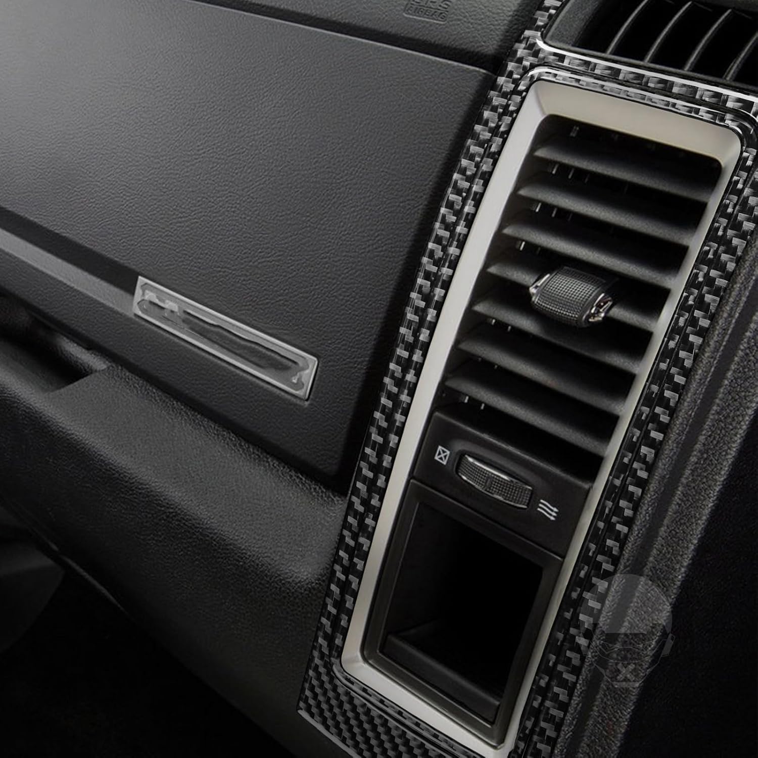 NVCNX Car Dashboard Sides Air Vent Outlet Frame Sticker Decal for Dodge Ram 1500 2009 2010 2011 2012 / Ram 2500 2010 2011 2012 / Ram 3500 2010 2011 2012 Carbon Fiber Interior Trim Accessories Black