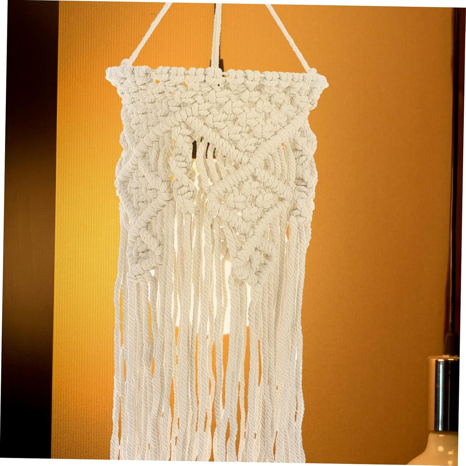Alipis Hand Woven Bohemian Macrame Ceiling Lamp Shade Decorative Hanging Light Cover for Living Room Bedroom and Event Decor for Home Aesthetic