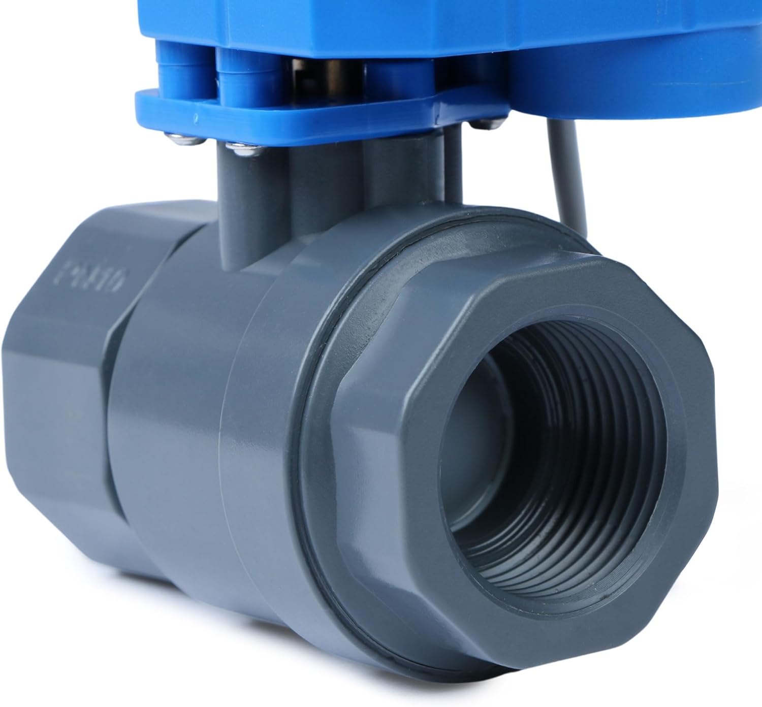 U.S. Solid 1 inch UPVC Motorized Ball Valve - Plastic Electrical Ball Valve with Full Port, 2 Wire Auto Return, 9-36V AC/DC, Normally Closed