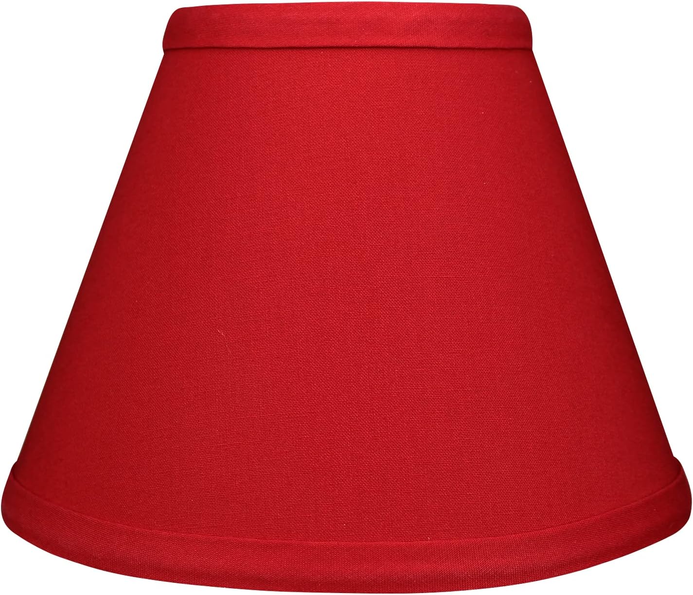 FenchelShades.com Lampshade 4" Top Diameter x 8" Bottom Diameter x 6" Slant Height with Clip-On Attachment for Standard Edison-Style Lightbulb (Linen Rich Red)