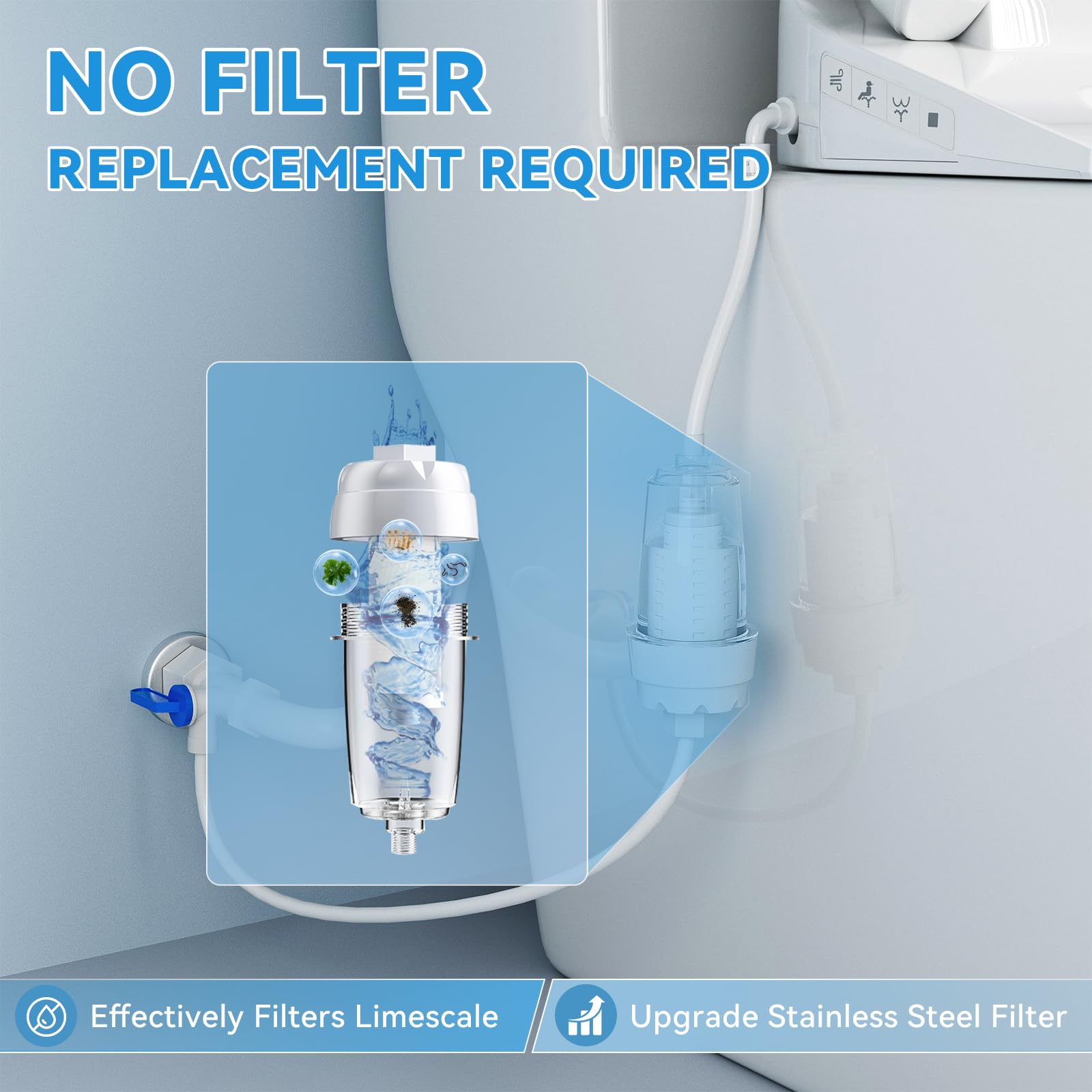 TOTTE Smart Bidet Toilet Seat with Auto Open Close Lid - Elongated Heated Seat Instant Warm Water Air — view 3