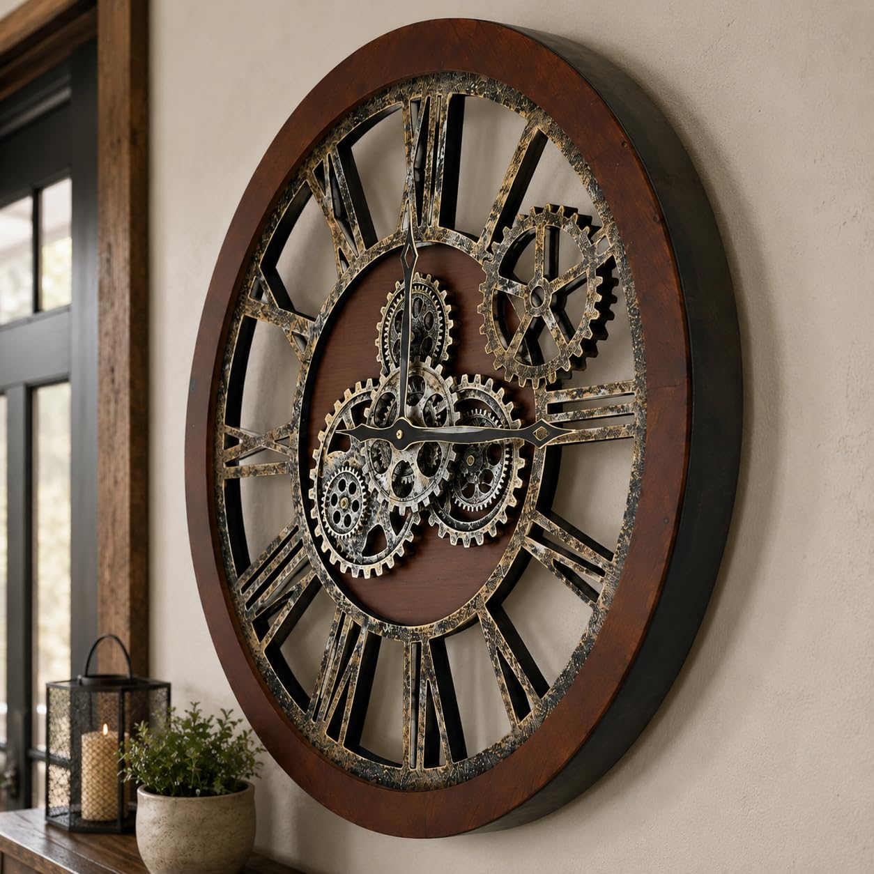 Amazon.com: The B-Style Wall Clock, 24 inch, Black Walnut Wood and
