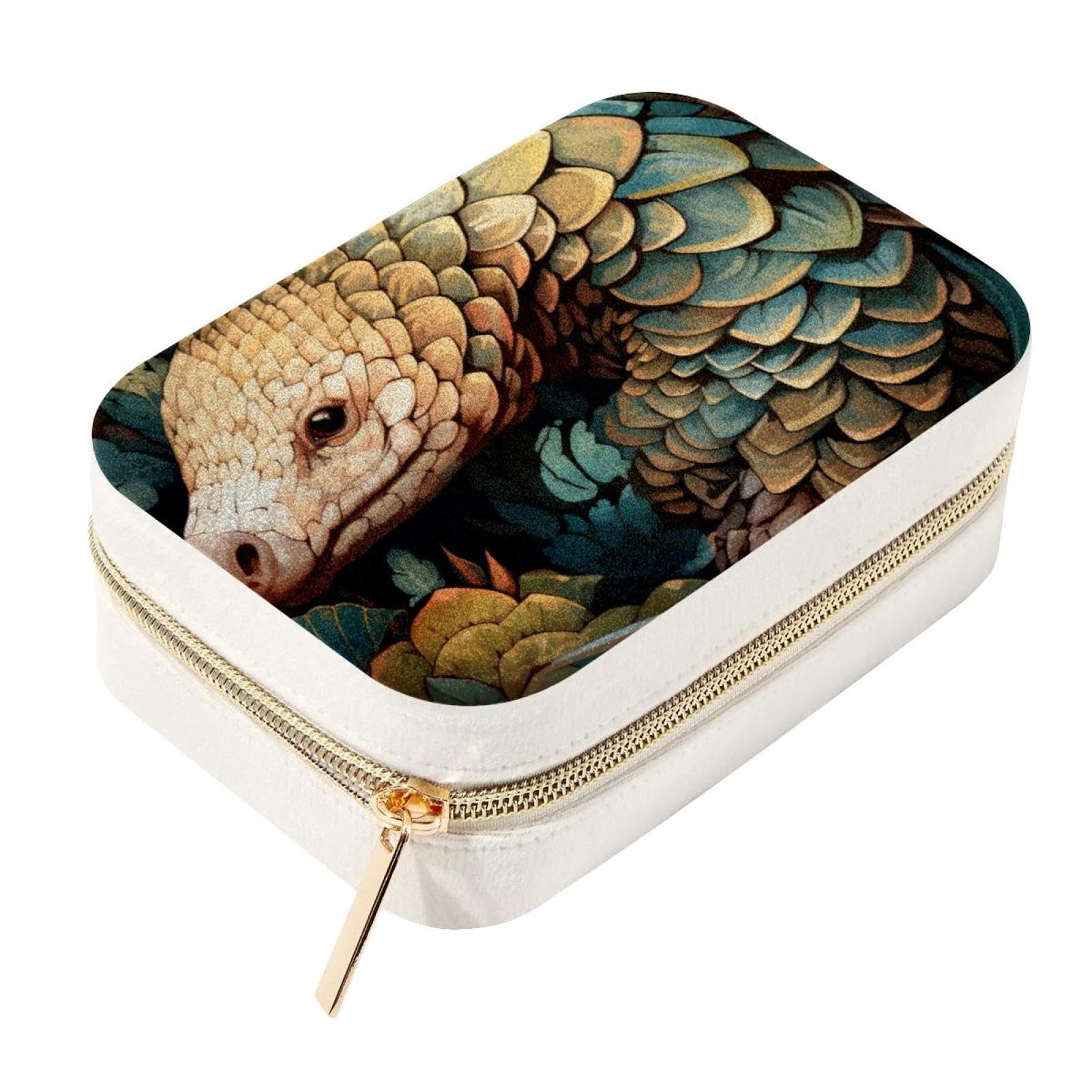 Boîte à bijoux spacieuse Pangolin anti-nœuds pour vos colliers