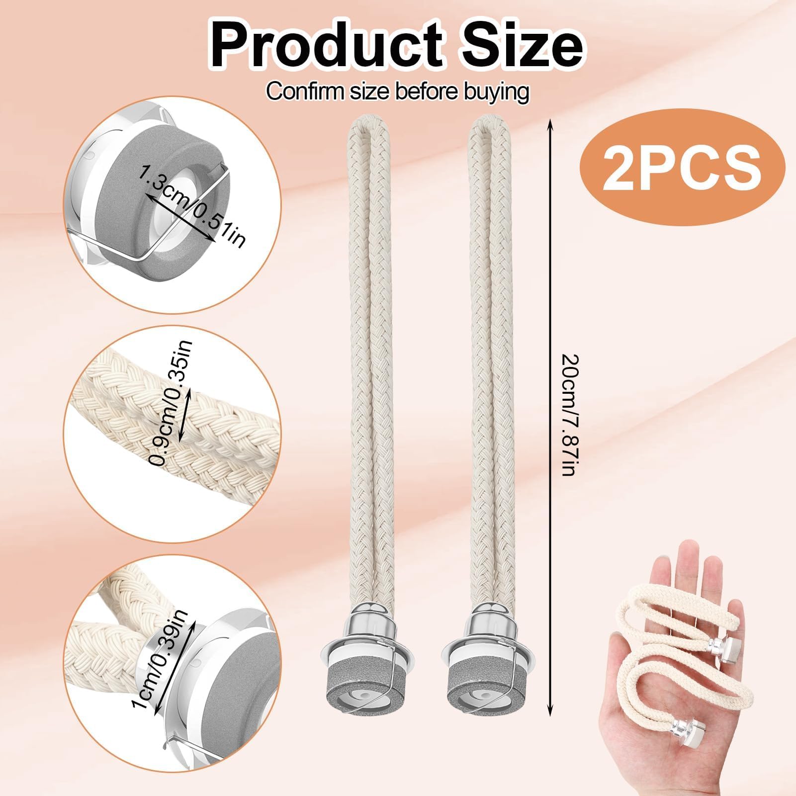 2 Piezas Mecha para lampara catalitica 18 mm, Repuesto para lámpara catalítica y lampara Aceite, Mecha lampara catalitica Compatible con Lampara Berger y Maison Berger, Color Plata