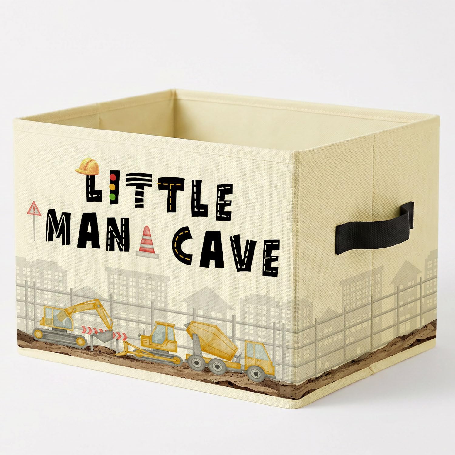 Construction Room Decor Storage Bins Box with Handles