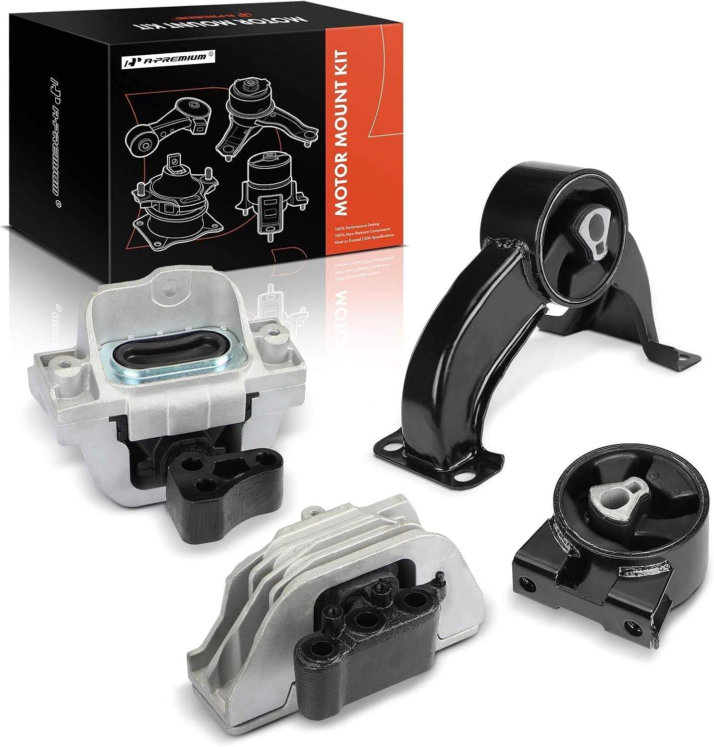 A-Premium Engine Motor Mount and Transmission Mount Kit, Set of 4 | Compatible with Chrysler 200 2013-2014 & Dodge Avenger 2012-2014, 2.4L, Automatic 6 Speed Transmission