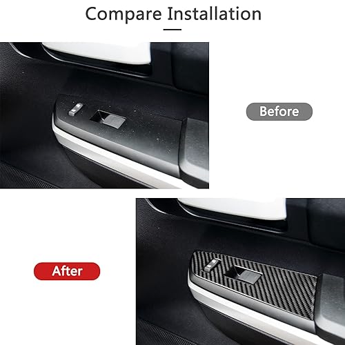 Miniatura 9 de Bilisin Adhesivo de fibra de carbono compatible con Toyota Window Switch Button Control Panel Cover Trim Interior Accesorios para Toyota Tundra 2014