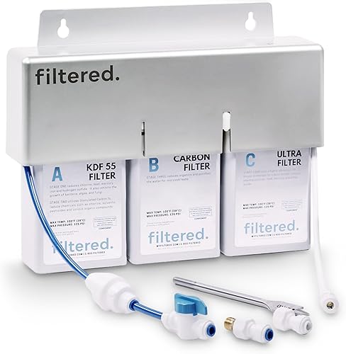 Filtro de agua en línea para refrigeradores y máquinas de hielo - Kit de filtro de agua universal para refrigerador, fácil instalación de 5 minutos,