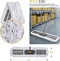 Vista 6 de Masthome 36" Commercial Mop, Heavy Duty Industrial Floor Mop with 3 Microfiber Pads, 60" Adjustable Large Dust Mop,Wet Dry Flat Mops for Office