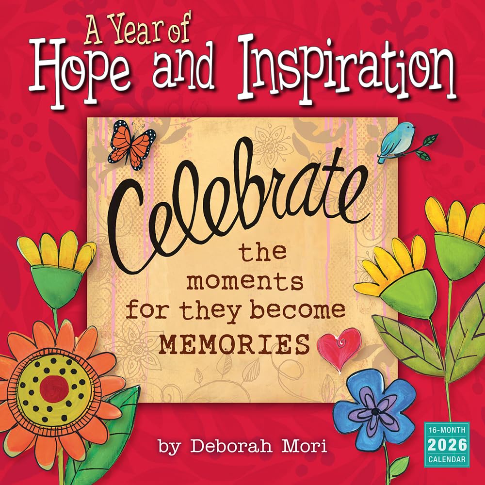 A Year of Hope and Inspiration 2026 Wall Calendar by Deborah Mori, 12" x 12", 2026 Calendar and Planner for Home or Office, Motivational Quotes