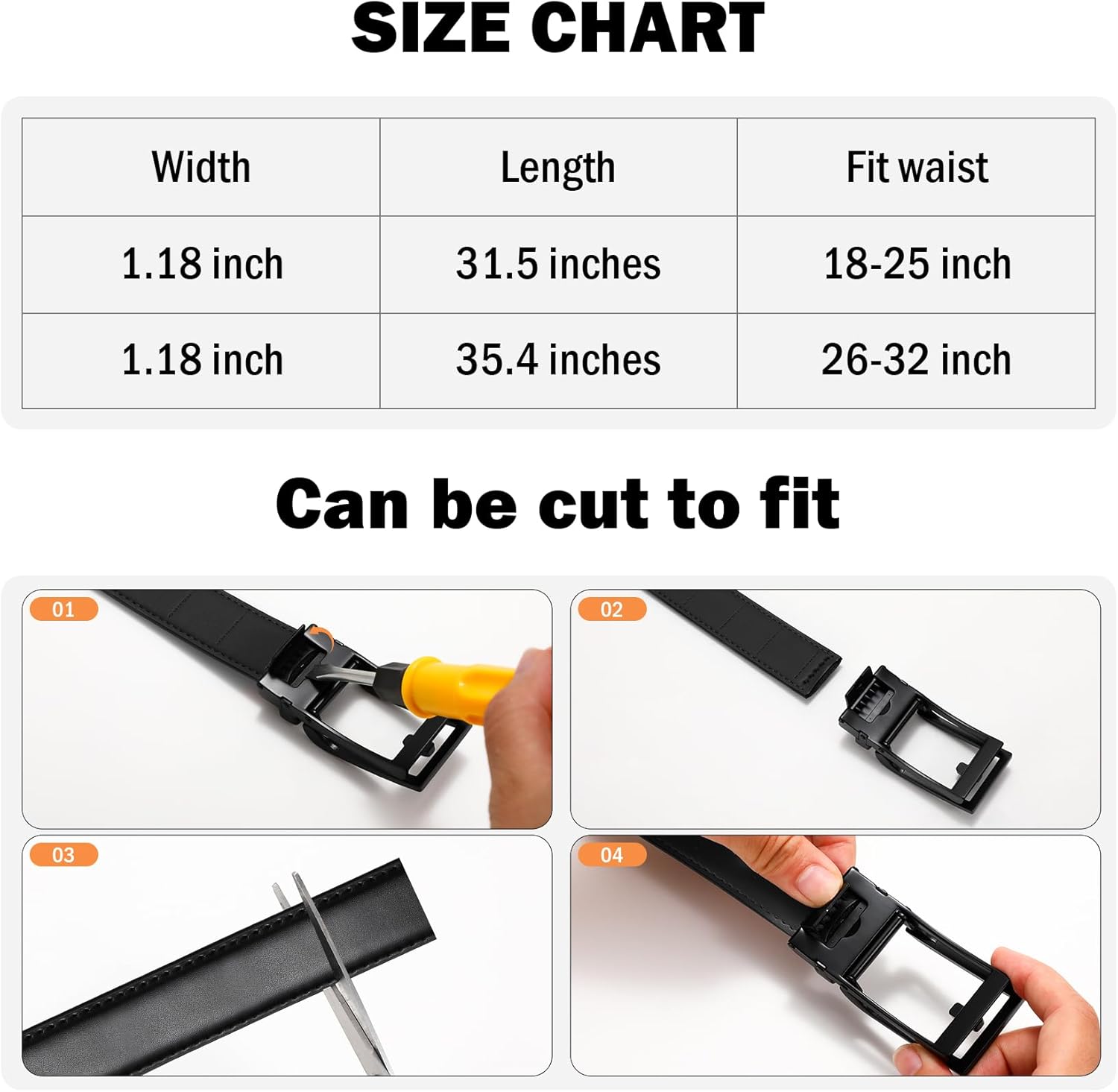 JASGOOD Boys Belt Leather Ratchet Dress Belt Kids Adjustable Leather Belt for School Uniform One Hand Release - Image 6