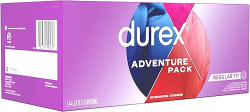 Miniatura 14 de Durex - Paquete Adventure de condones, lisos y estriados, a granel, preservativos de látex de ajuste regular (Durex Extra Sensitive Smooth,