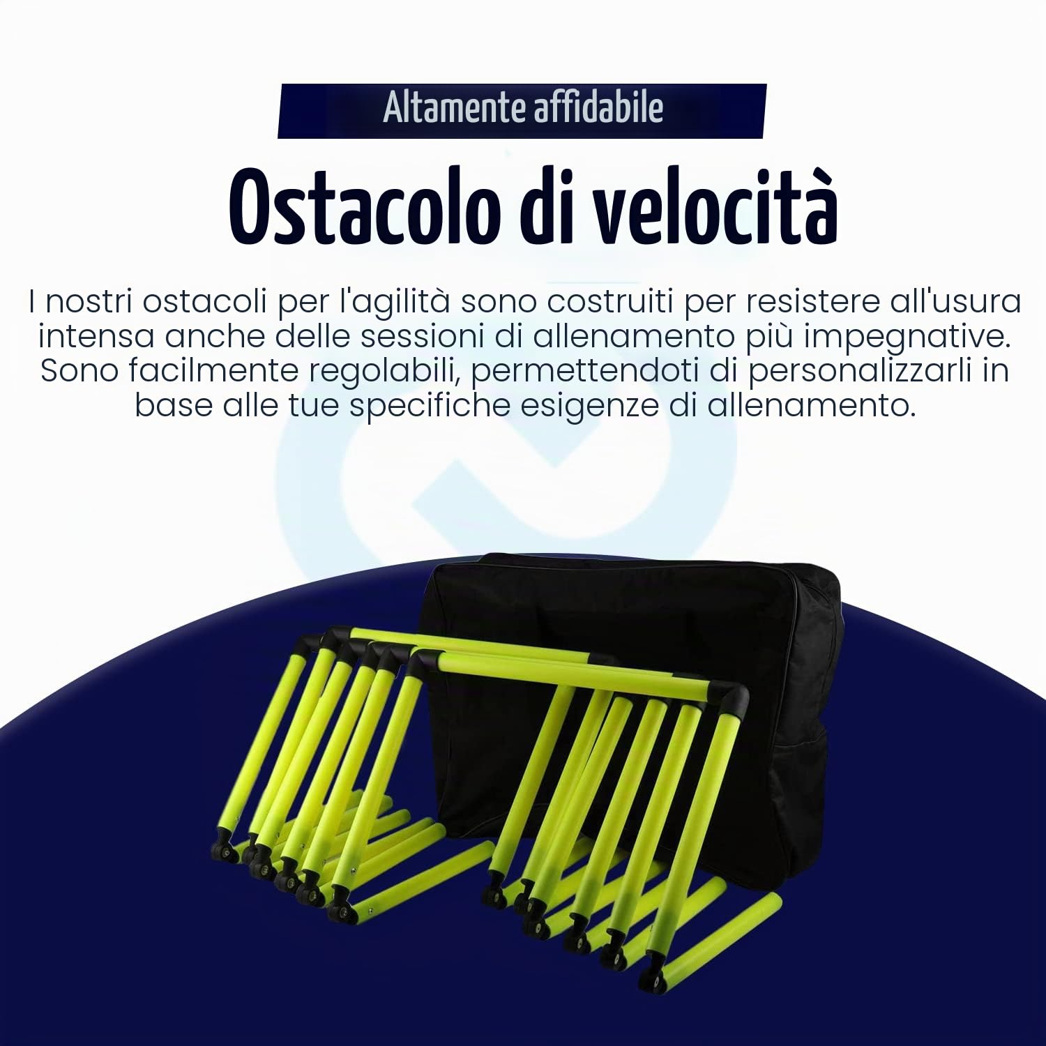 Splay Ostacoli di agilità Regolabili (Confezione da 6 con Borsa per Il Trasporto) – Ostacoli a Sei velocità per Allenamento di velocità, agilità, Calcio, allenamenti, Trapani – Ostacoli Sportivi per