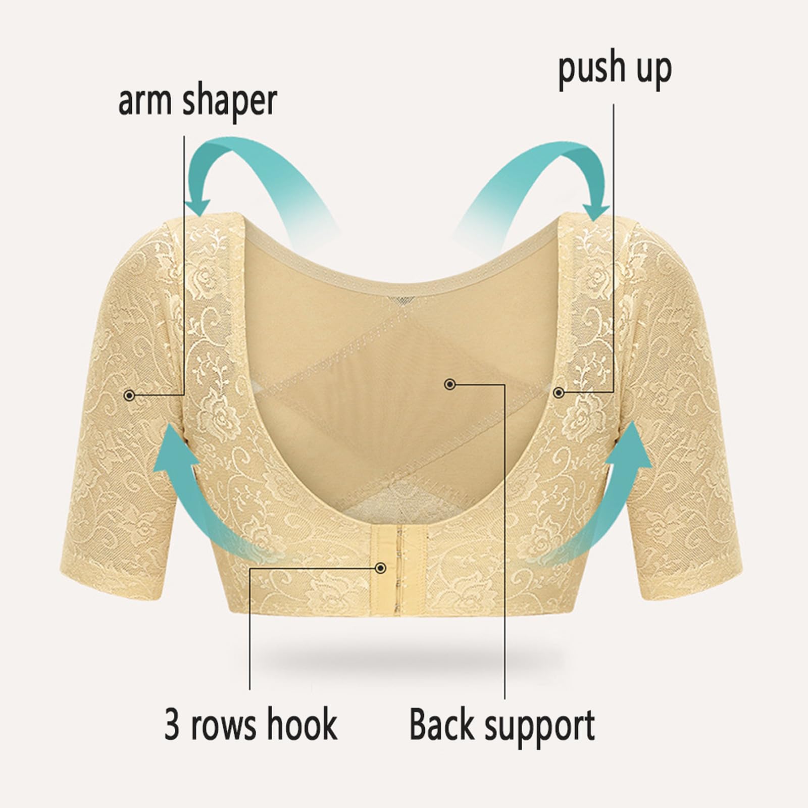Underbust Shaper Tops Brazo más Delgado Lado Reunir Espalda Soporte Fajas Adelgazar Ropa Interior Ajustable