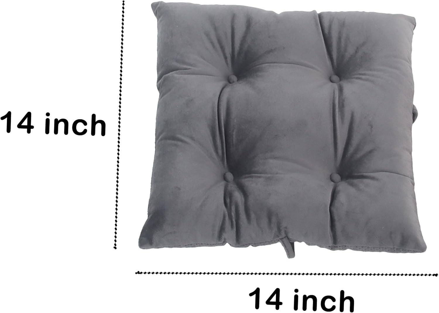Augld 2 Pack Bar Stool Cushion Small Kids Chair Pad with Ties Square 14”x14”x2 Grey