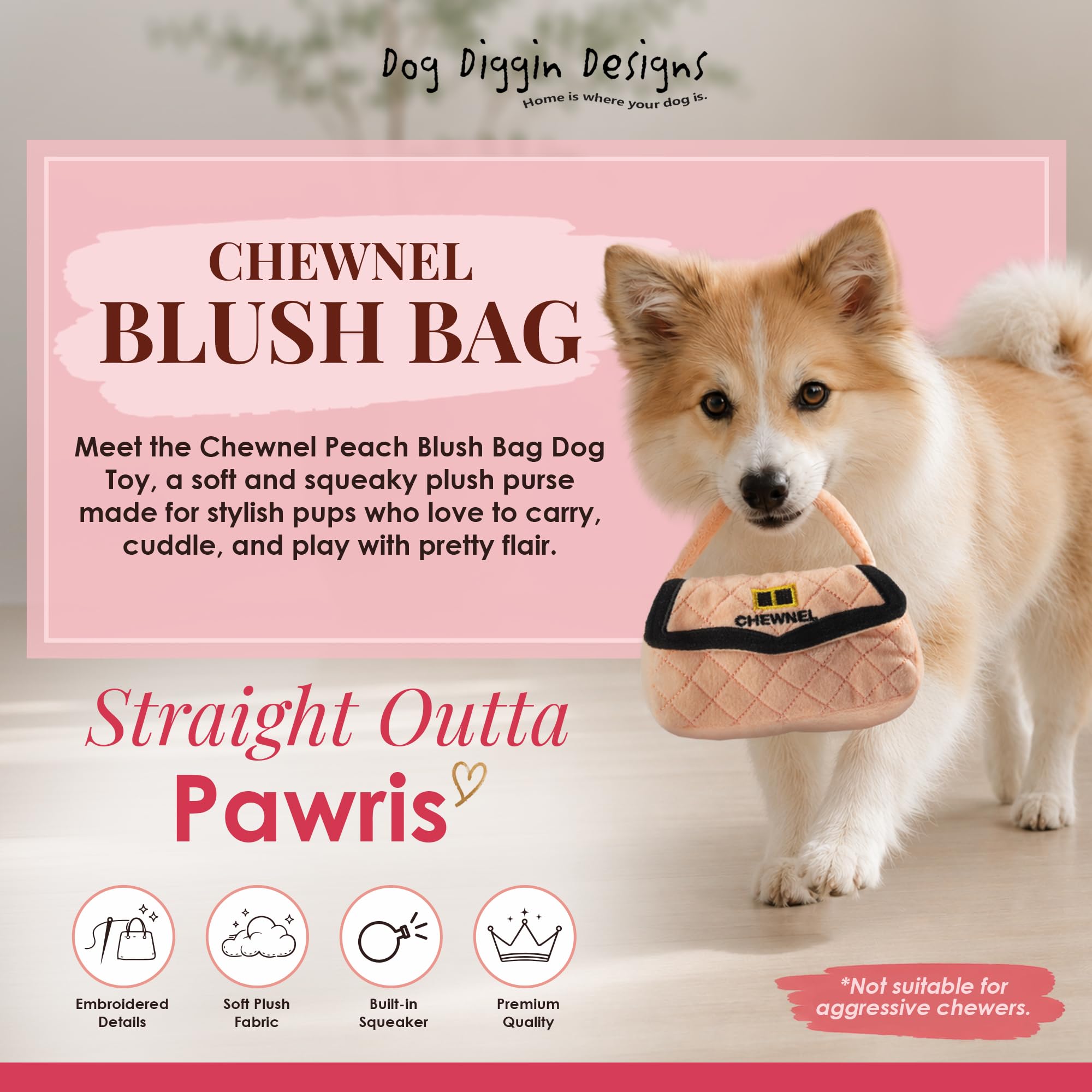 Dog Diggin Designs Chewnel borsa peluche cane giocattolo