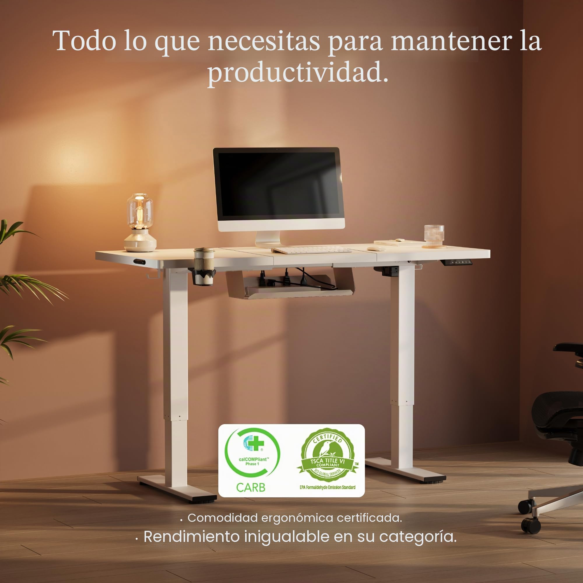 FLEXISPOT Escritorio Elevable Eléctrico 160x60 cm con Soporte para Monitor y Almacenamiento, Carga 100 kg, Regulable en Altura con Memoria, Estante y Cajones, Fácil Montaje, Blanco
