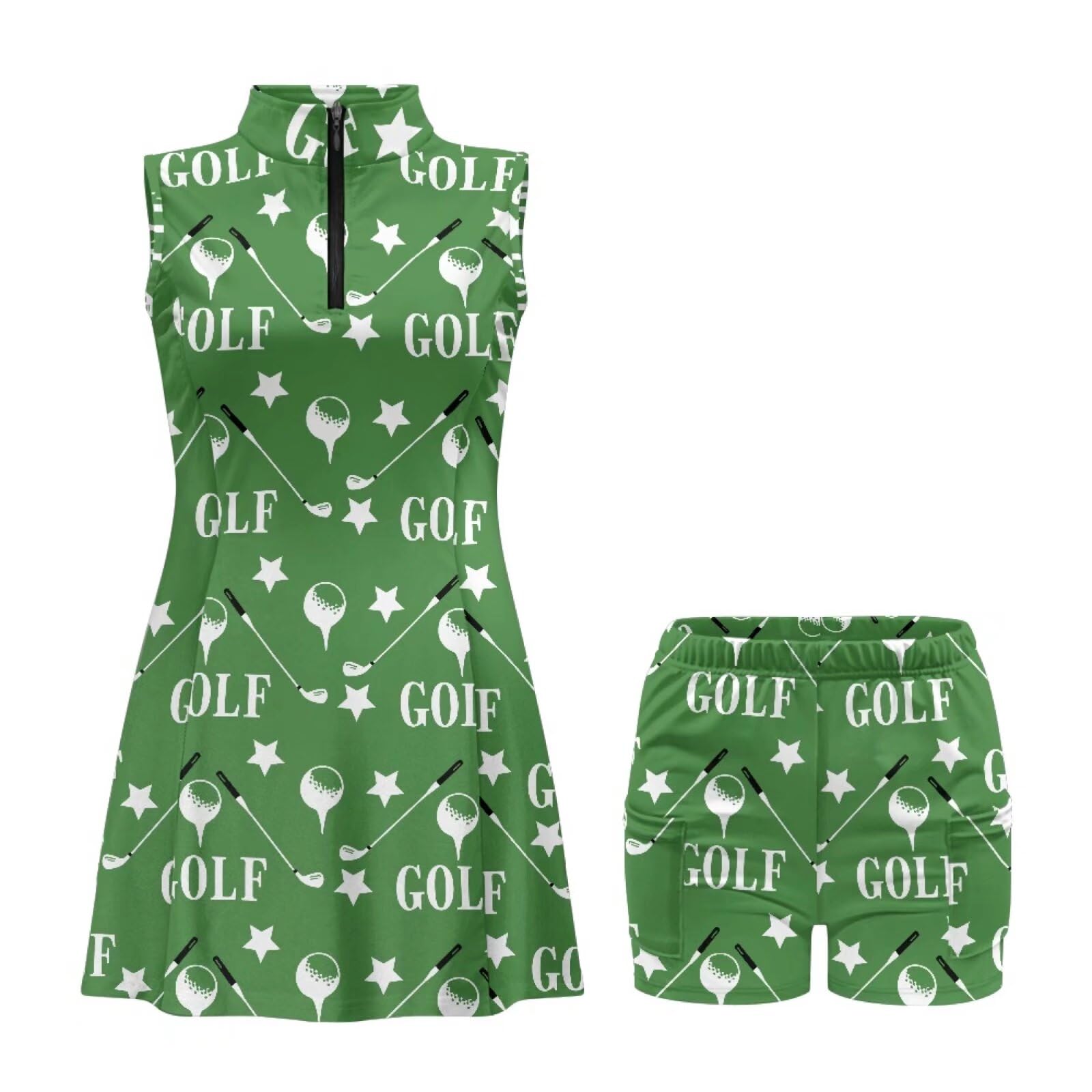 Damska sukienka tenisowa aktywne stroje miękkie tenisowe sukienki golfowe z szortami do sukienki sportowej bez rękawów, XS-2XL