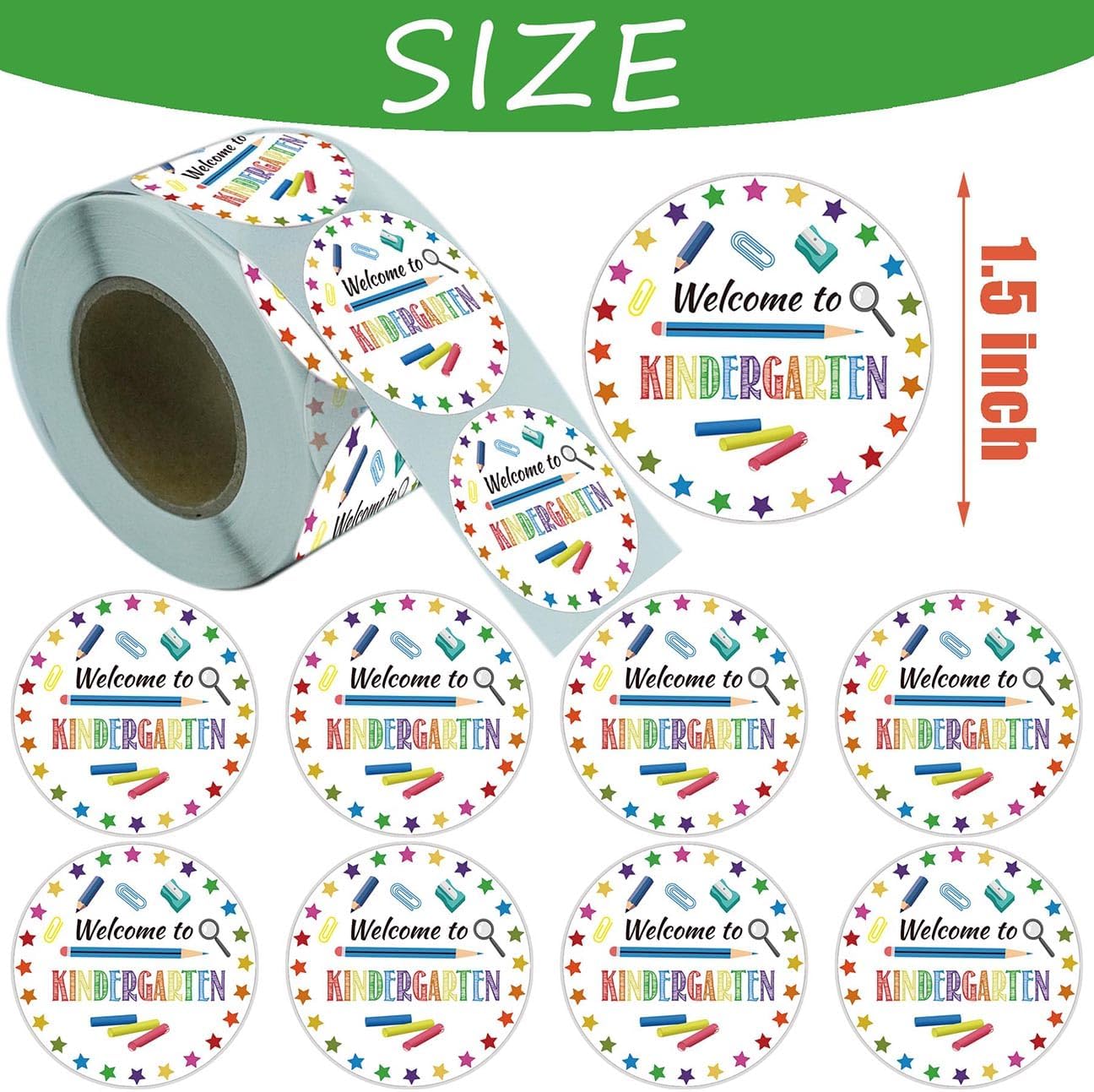 500 Pieces Welcome to Kindergarten Decorative Stickers, Back to School Labels, Party Favors, DIY Sticker Labels, Decals