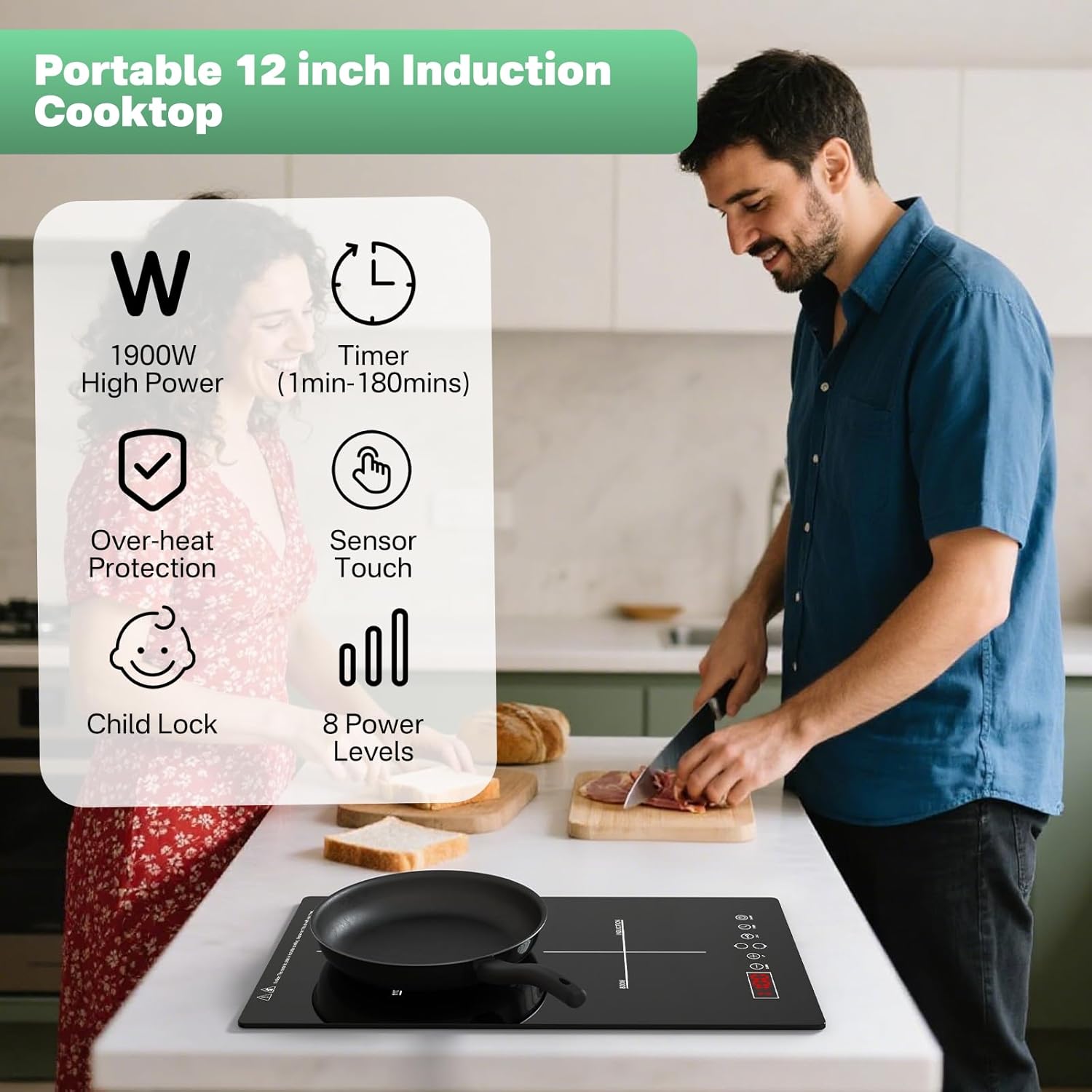 Double/Dual Induction Cooktop 2 Burner, Portable Induction Hob for Cooking, 2 ring induction hob Electric Cooktop,Portable Stove Top Burner Electric Stove Bulit-in/Countertop