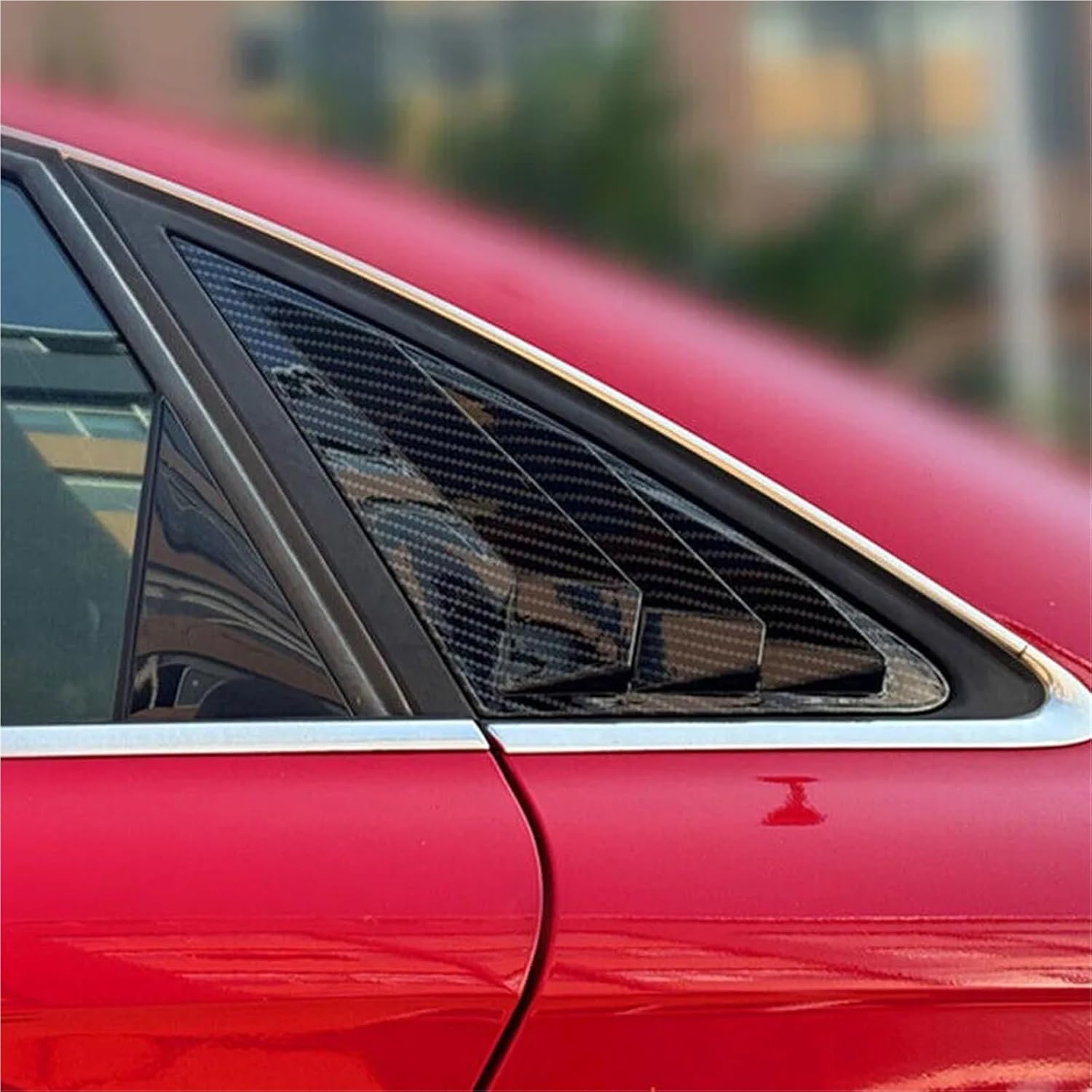 Rear Window Louver Shutter Cover Compatible for Audi A4 A4L S4 B8 Sedan 2009 2010 2011-2016 Side Vent Trim Windshield Cover Car Accessories(Carbon Look)