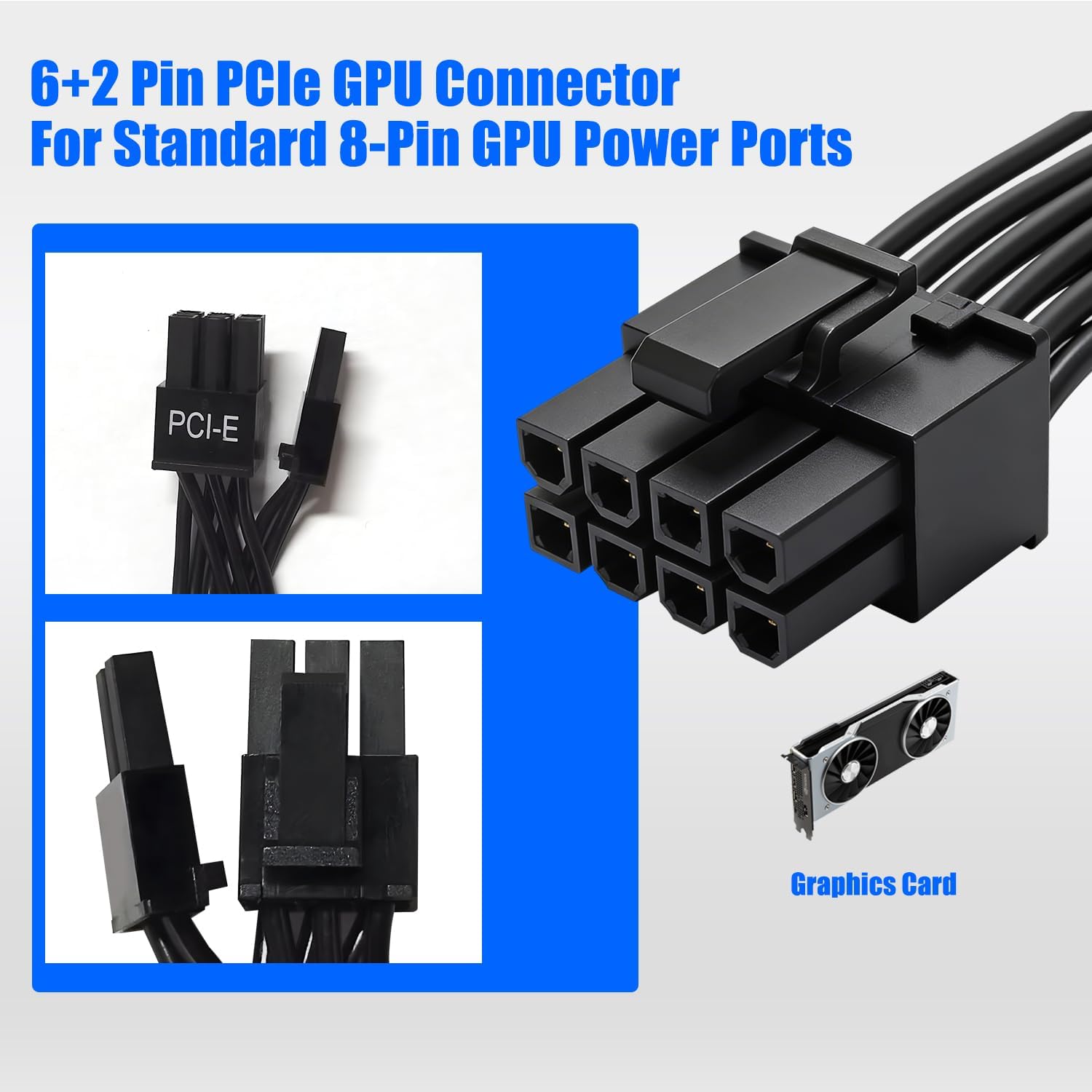 8 Pin GPU Cable for Corsair Type 4 PSU, 25.5 Inch PCIe Power Cable image 4