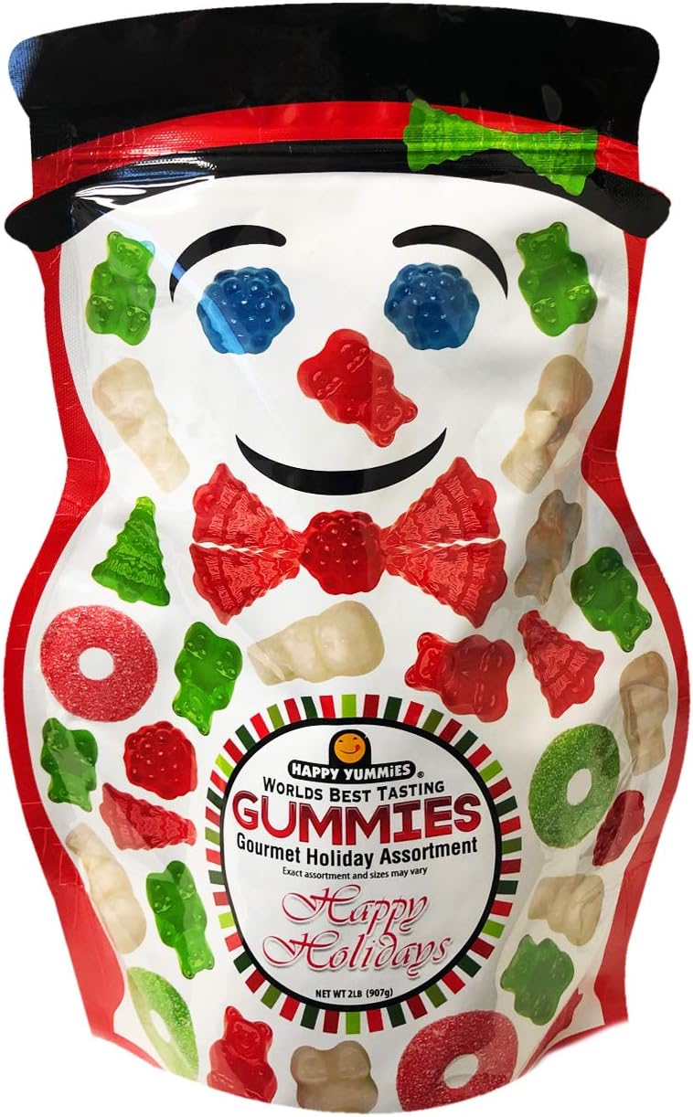 Happy Yummies Christmas Holiday Special Gummies (Holiday Assortment, 2lb)