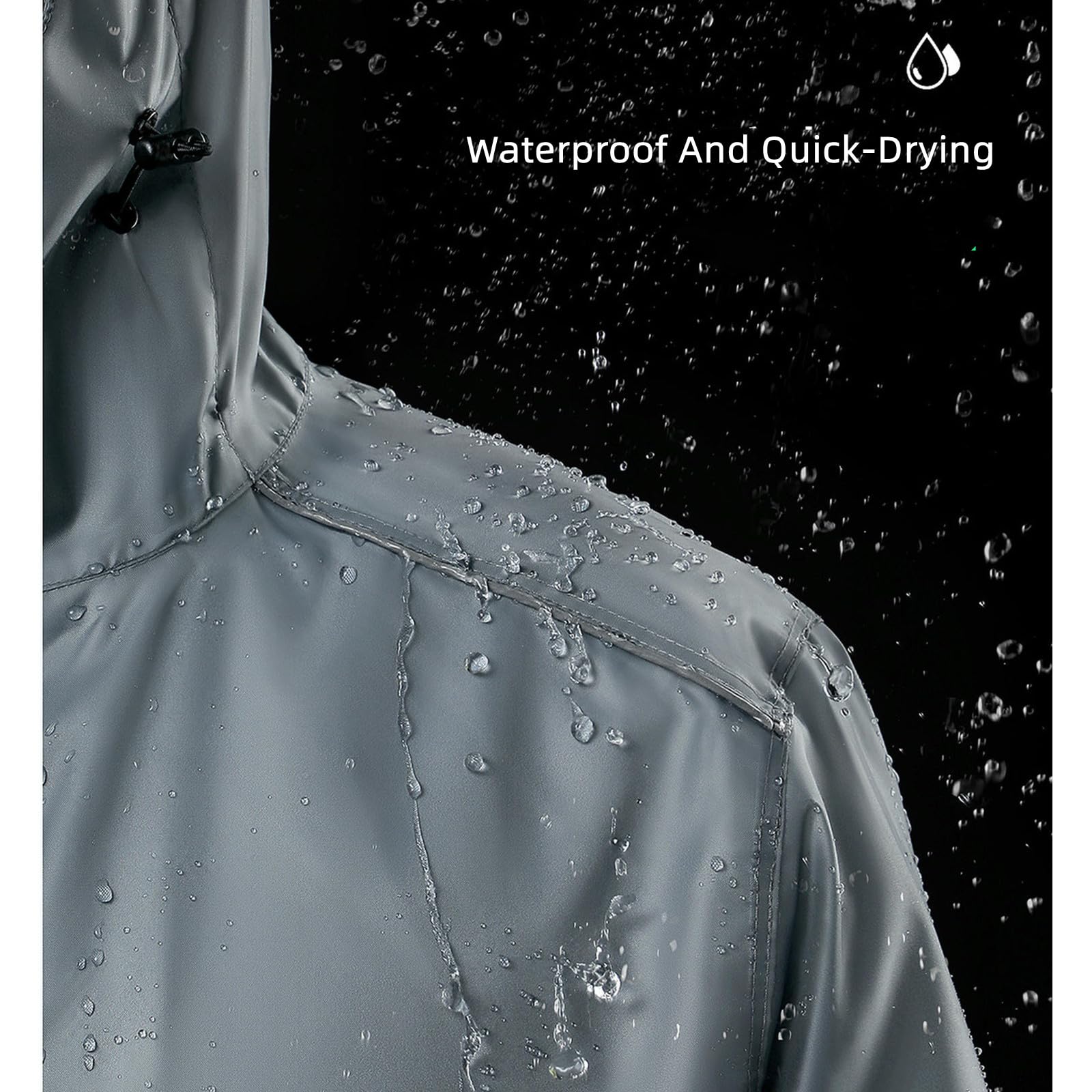 Poncho Antipioggia Camicia da Uomo per Donna Pantaloni per Pantaloni Set da Piogge Resistenti al Vento E Leggero Giacca per Pioggia per Pioggia Mozzafiato-Grigio-m