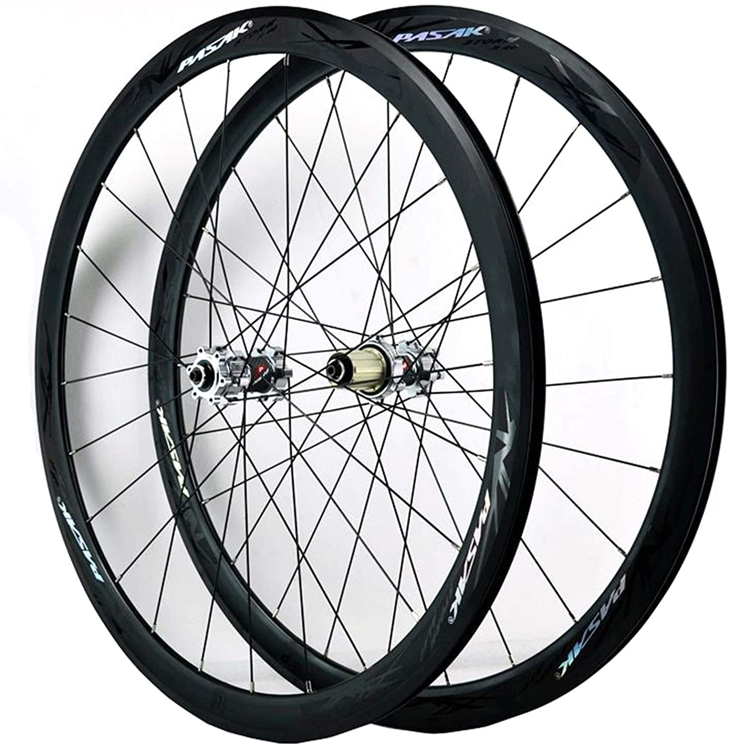 ZECHAO 700c Front Rear Wheel Double Wall Road Racing Bike 40mm Deep Wheelset Disc Brake C/V Brake 7/8/9/10/11/12 Speed Freewheel Wheelset