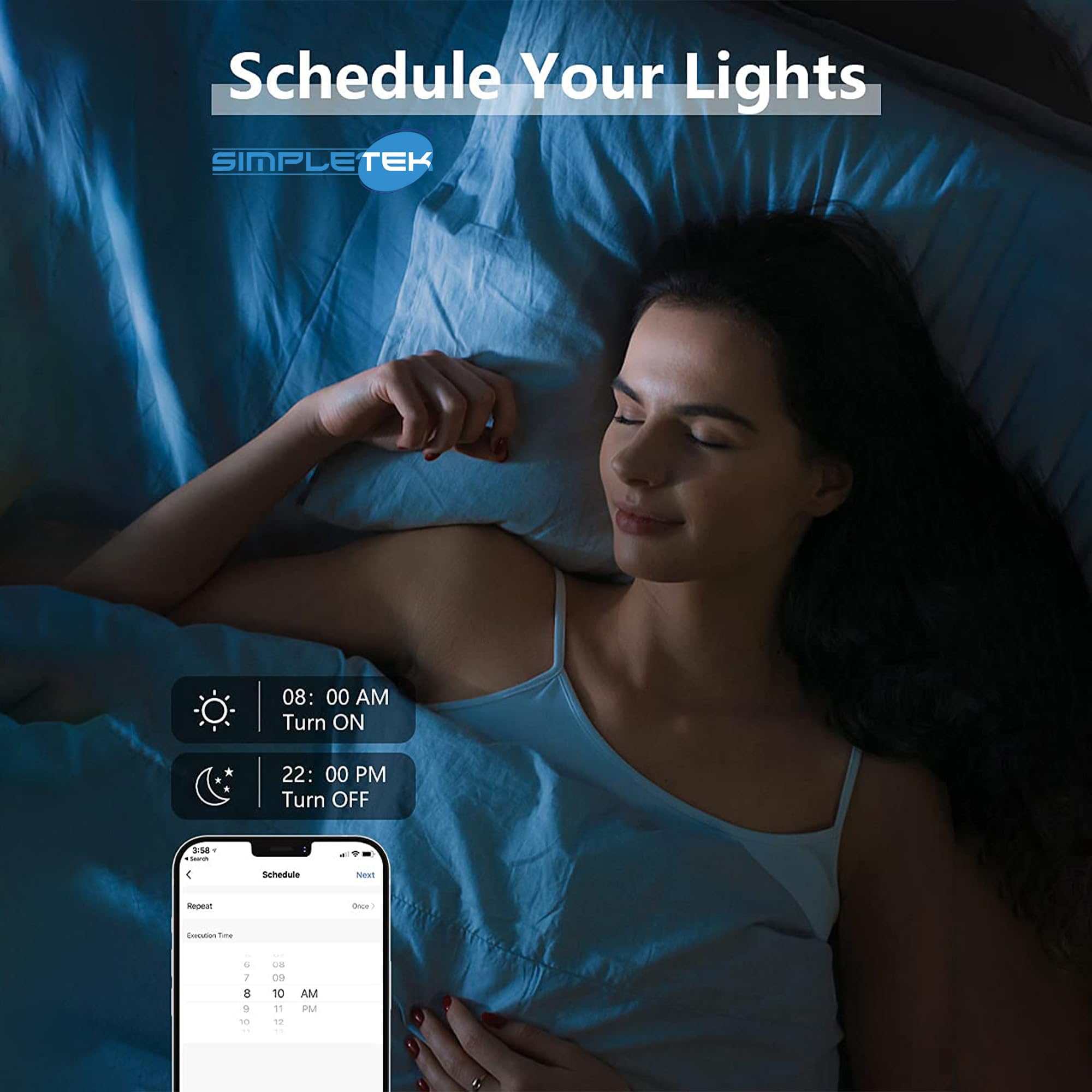 SIMPLETEK - Smart Wi-Fi Unterputz-Lichtschalter - Kompatibel mit Sprachassistenten - App-Fernbedienung und Timer-Funktion