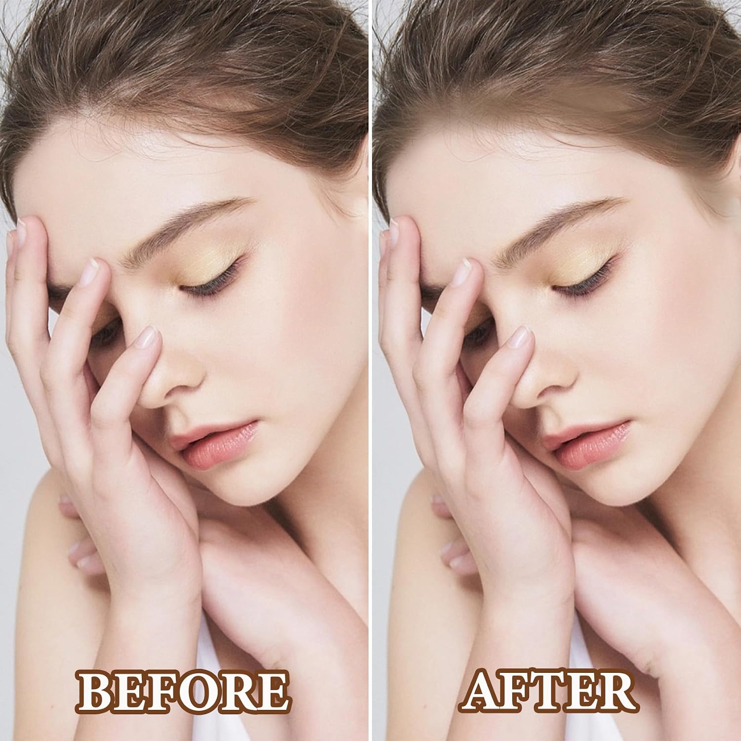 Hairline Powder Root Touch Up Hair Powder,Hairline Shadow Root Cover Up Hair Toppers for Women & Men,Hairline Shadow Powder Stick Hair Root Touch Up for Thinning Hair Dark Brown 2P