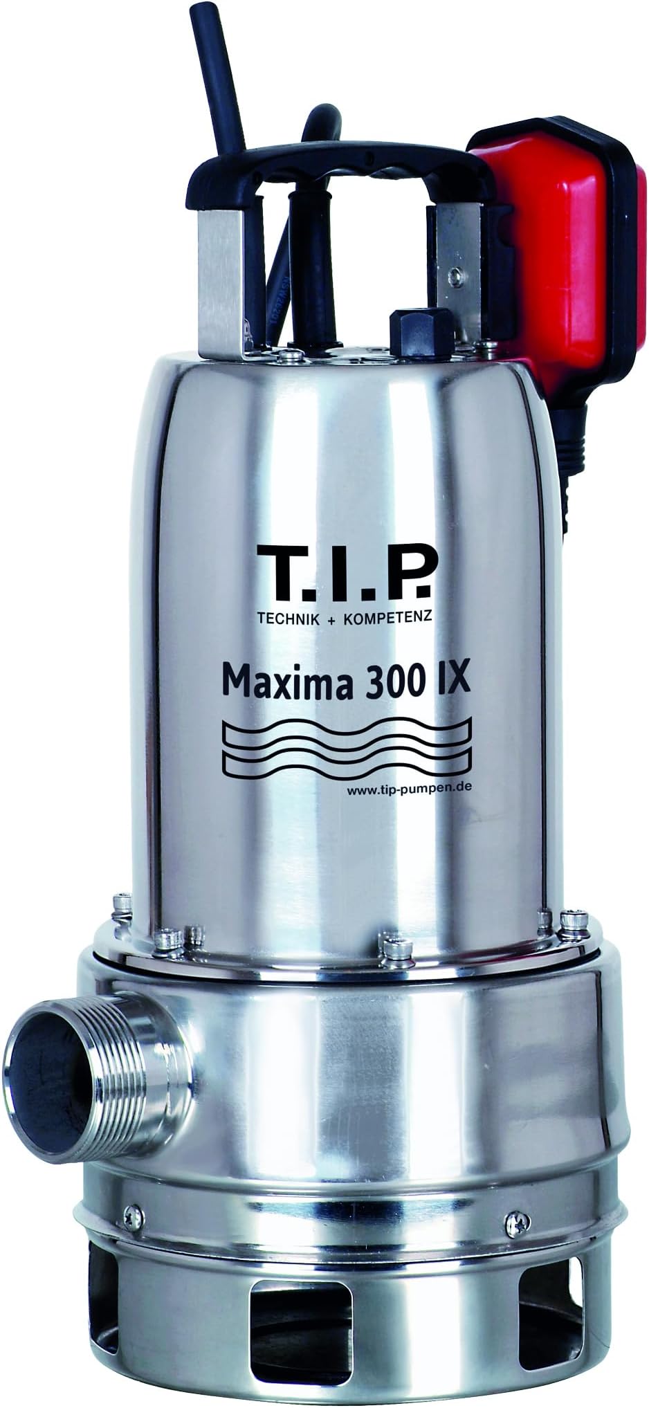 T.I.P. 30116 Maxima 300 IX Stainless Steel Submersible Sewage Pump, Maximum Flow Rate of 18,000 l/h