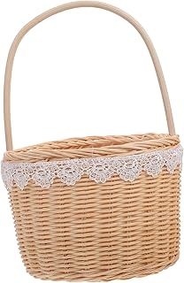 Yardwe Cesta Tecida Mini Cestas Cesta De Flores Para Florista Decoração De Casamento Cesta De Flores Rústica Cesta De Pétalas De Casamento Cesta De Vegetais Cesta De Casa Cesta De Flores