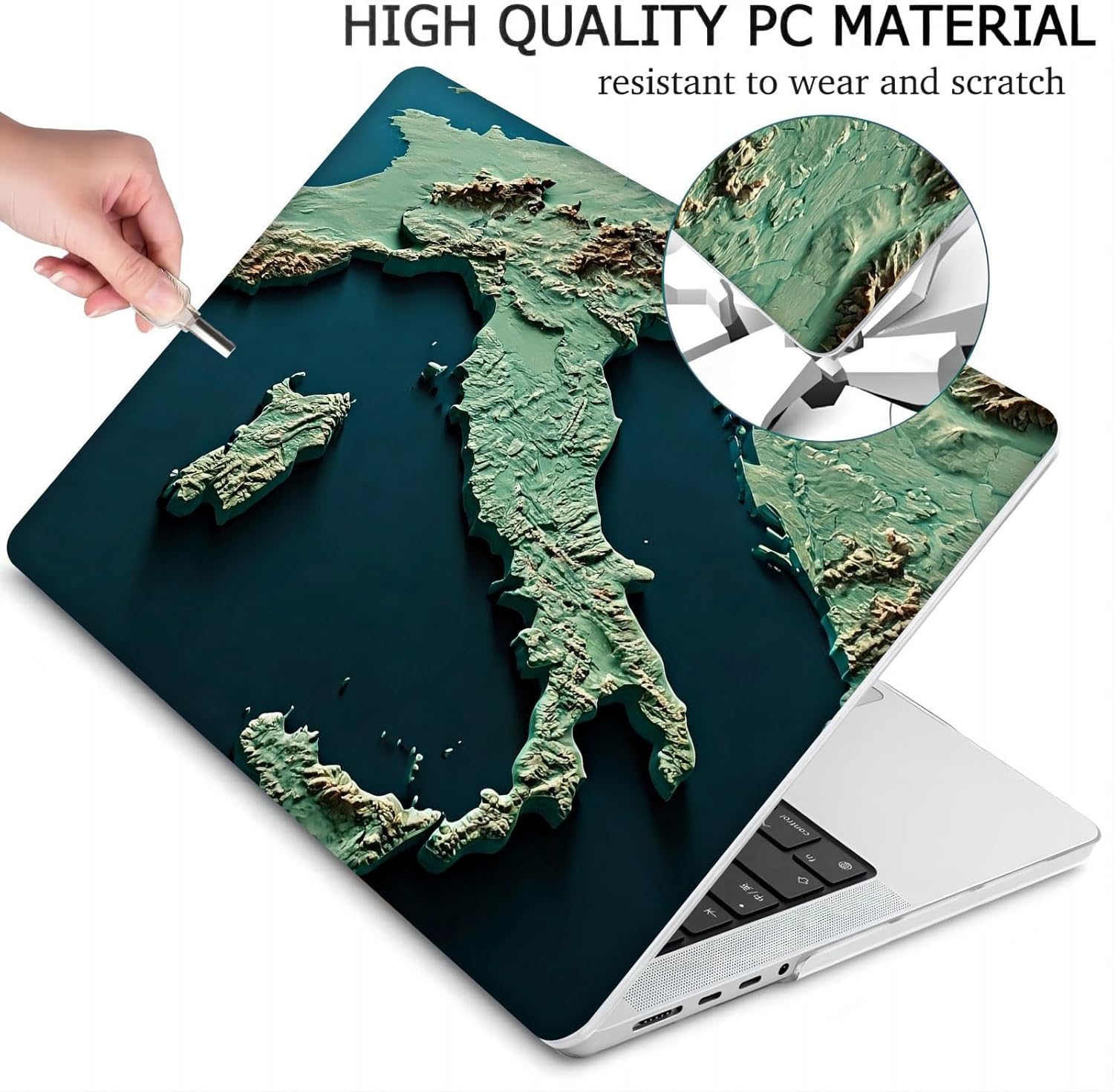 Compatible with MacBook Neo 13-inch, Hard Shell Case with Keyboard Cover and Screen Protector (A3404 A18 Pro chip, 2026 Release) - World Map MC23264