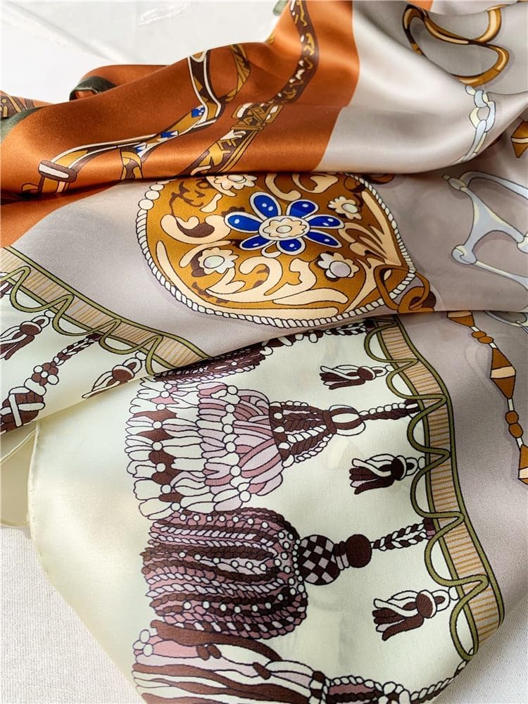 ANDANTINO 100% Silk Scarf 43" Large Square Shawl Women Hair Wraps-Gift Packed image 2