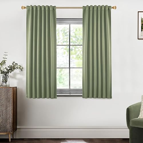 Miniatura 52 de SHINELAND Cortinas opacas de 102 pulgadas para sala de estar, cortinas opacas con pestaña trasera de 102 pulgadas de largo para dormitorio, Crema