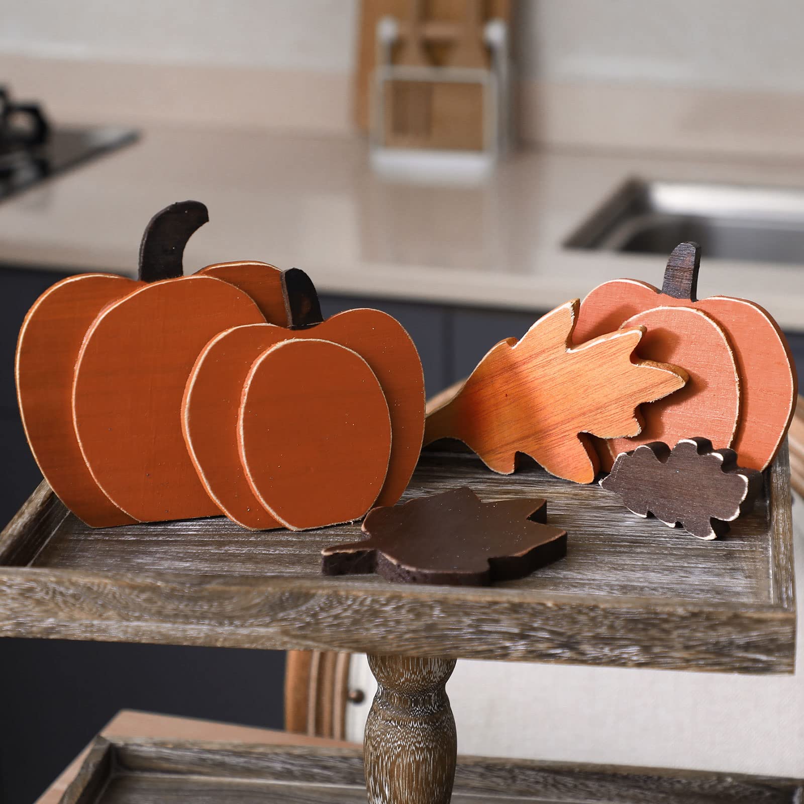 MBL Herbst-Dekor-Set – 4 Tischschilder Mit Dankbar & Kürbis-Motiven Für Herbst, Thanksgiving, Bauernhaus-Stil