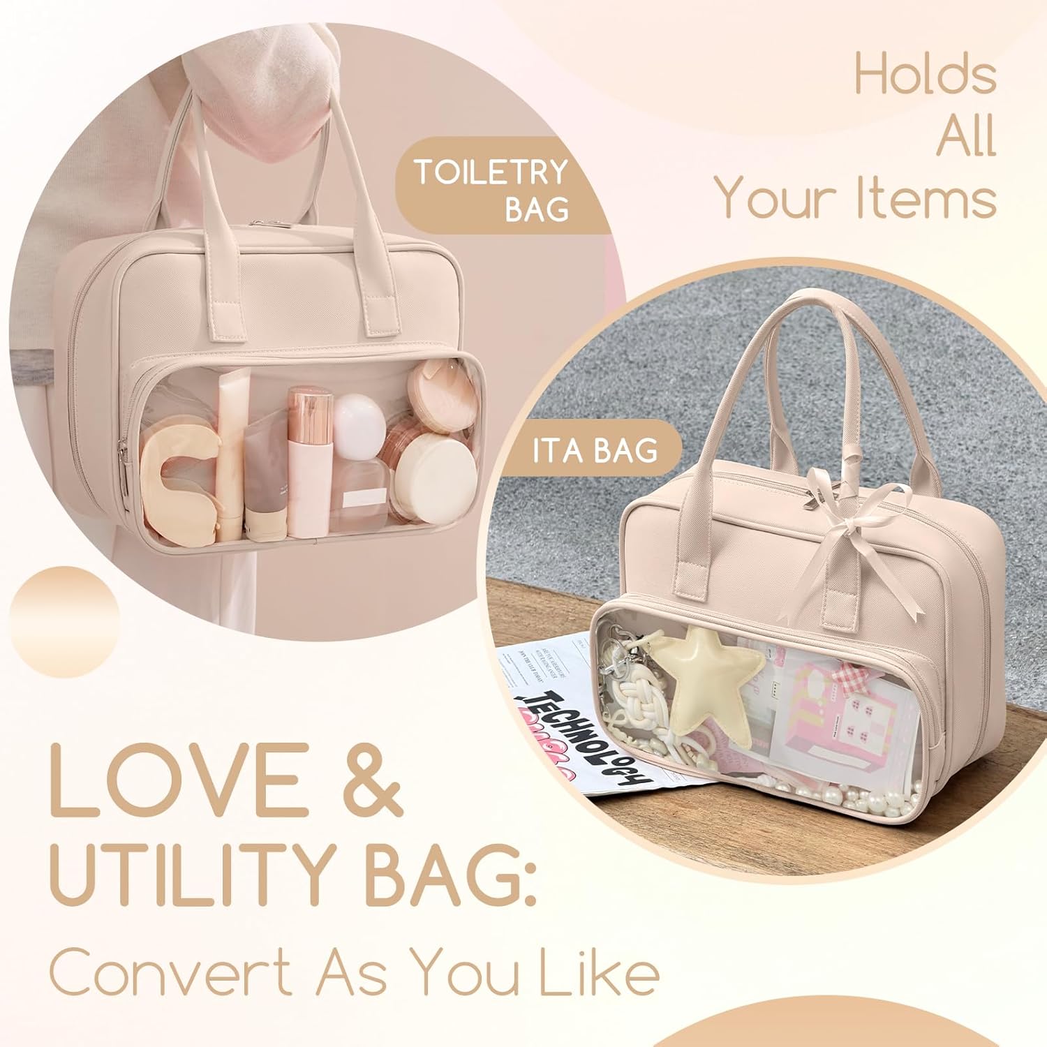 Ita Bag Lightweight,Hand Carry Purse Designed for Pin Display,Top Handle Bag for Women & Men,Cute Multipurpose Bag - Image 7