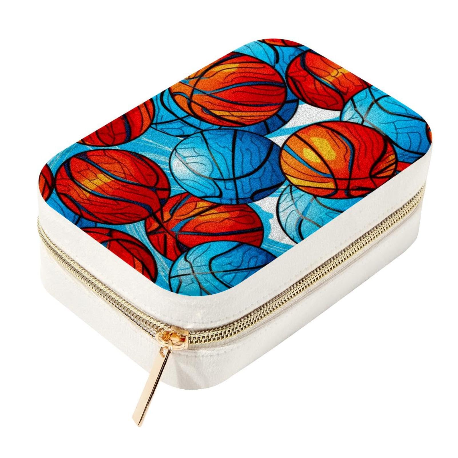 Organisateur de bijoux portable avec fermeture éclair motif sport