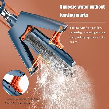 Squeeze Self-Draining Collodion Mop, Telescopic Squeeze Floor Mop Collodion, Mini Mop Portable Self-Squeeze Small Mop, Folding Sponge Mop for Wet and Dry