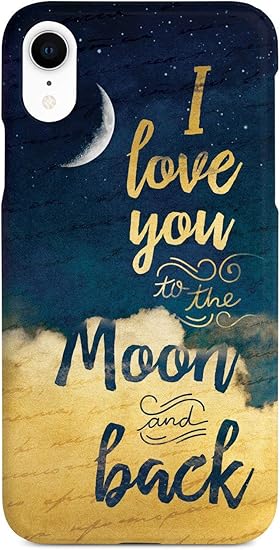 Amazon Com Inspired Cases 3d Textured Iphone Xr Case Rubber Bumper Cover Protective Phone Case For Apple Iphone Xr I Love You To The Moon And Back Crescent Moon Everything Else