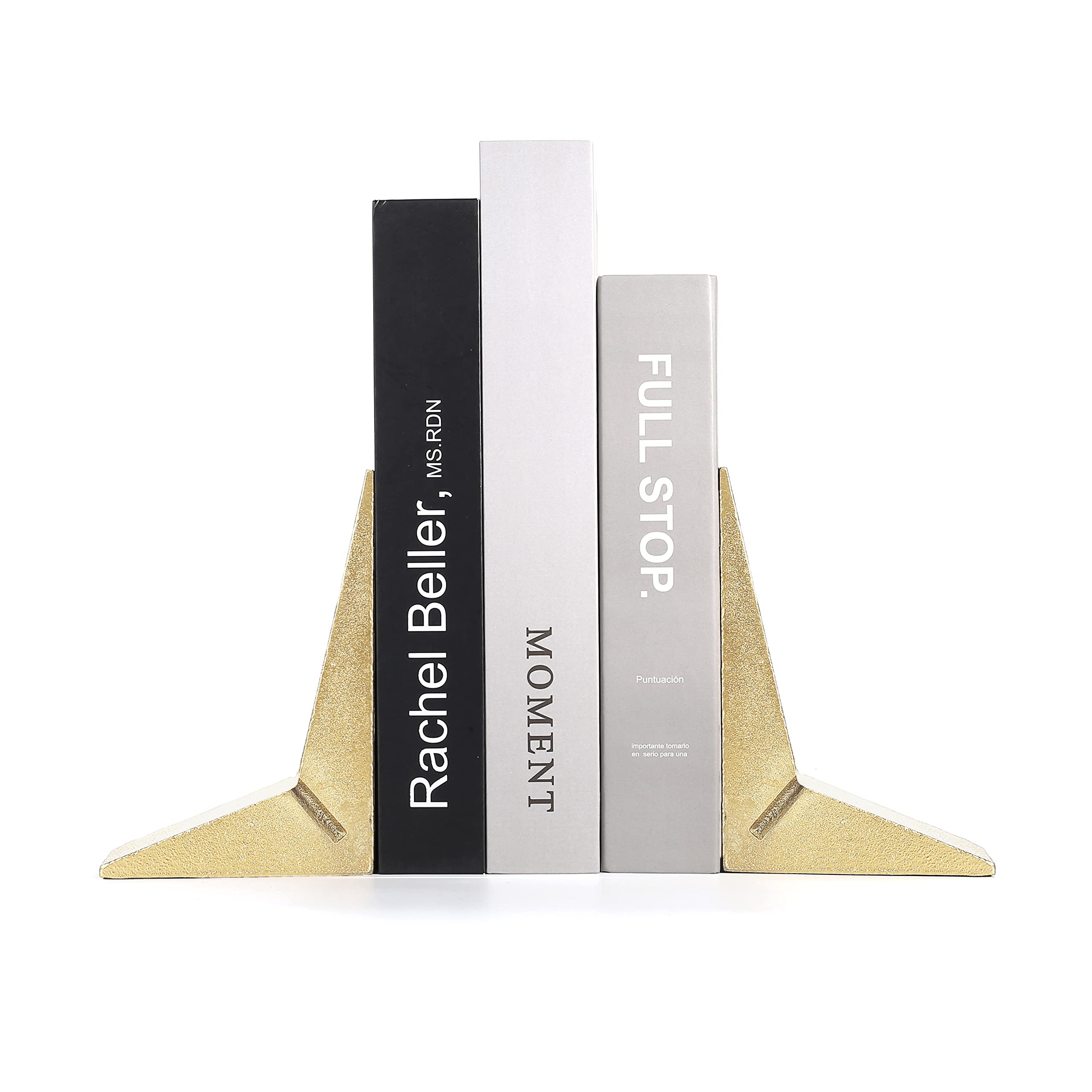 Ambipolar Gold Cast Iron Bookends, Sharp Triangle Qatar