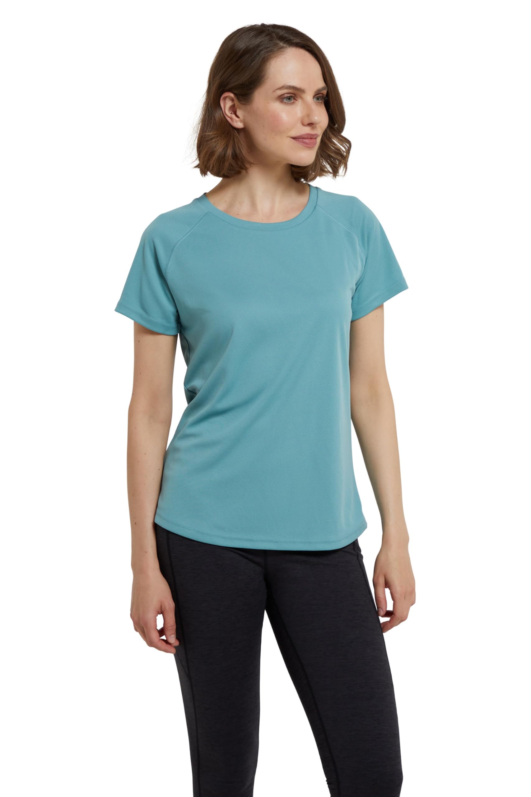 Mountain Warehouse Endurance Womens T-Shirt - IsoCool Ladies Top, UPF30+ Tee - Running, Travel Pale Green (Plain) Women's Size 12