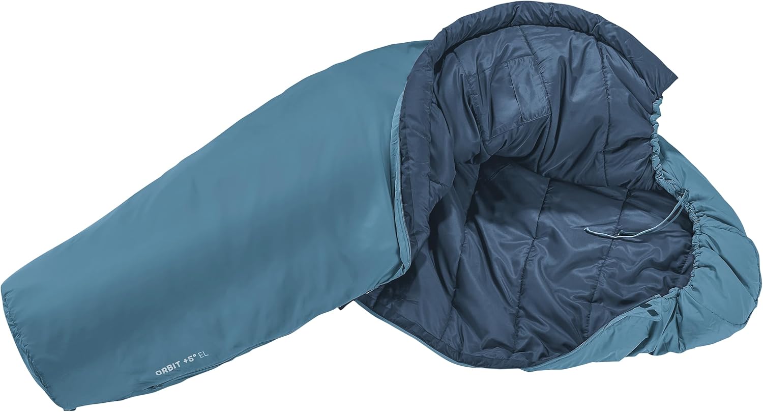 Deuter Orbit +5° EL Down Sleeping Bag for Camping, Men, Atlantic-Ink, One Size