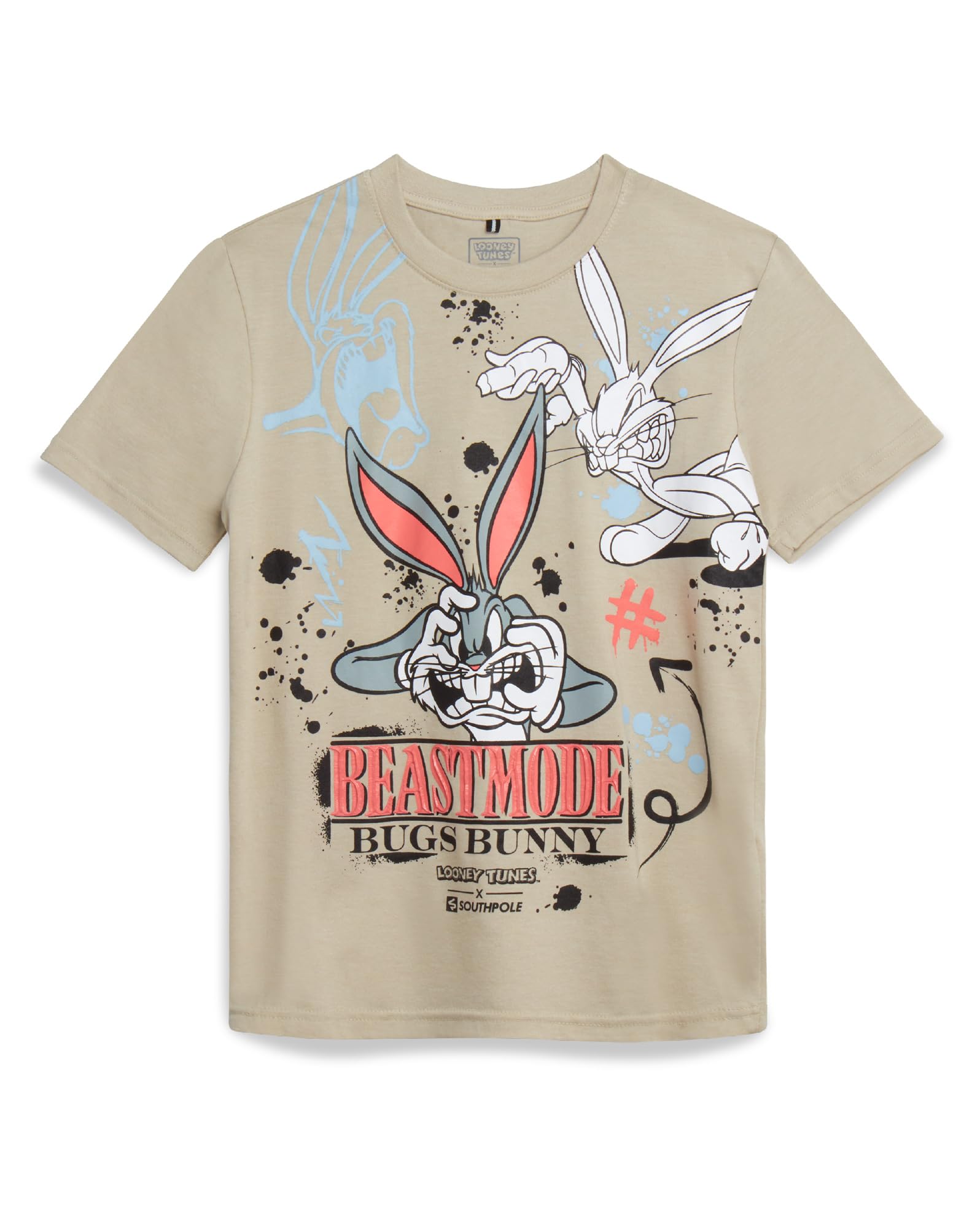 Southpole Boys' Graphic T-Shirts - Looney Tunes Bugs Bunny Tom and Jerry Crewneck Short Sleeve Graphic Tees (Sizes: 8-20)