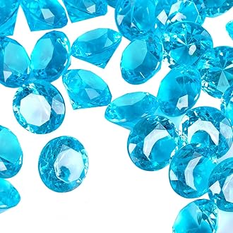 Babenest Acrylic Diamond Fake Gems Vase Filler, 240pcs 3/4 Inch Faux Diamonds Crystals Jewels for Table Scatters Wedding Party Event Arts & Crafts Birthday Decoration Favor (Baby Blue)