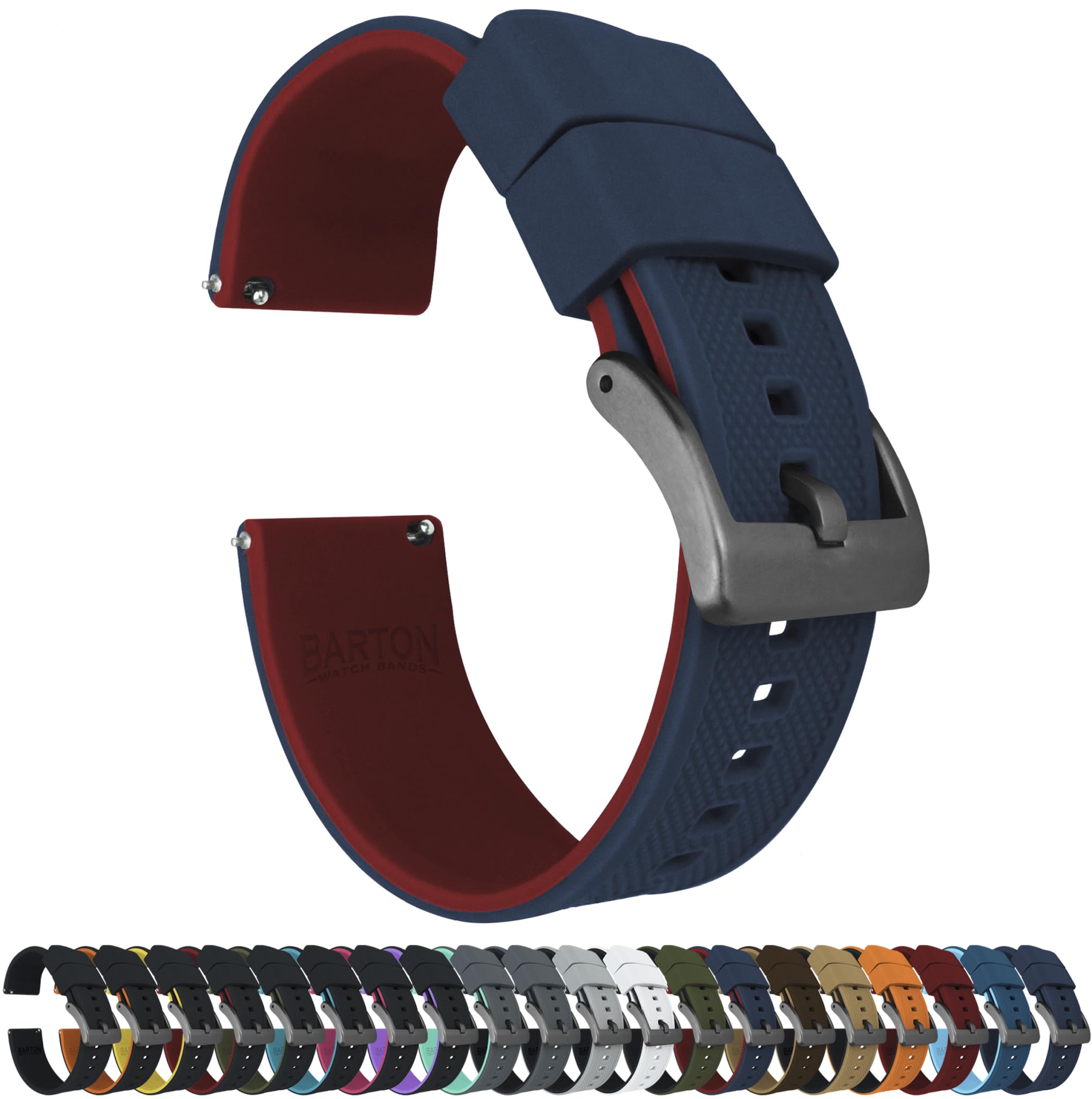 BARTON Elite Silicone Watch Bands - Gold Buckle Quick Release