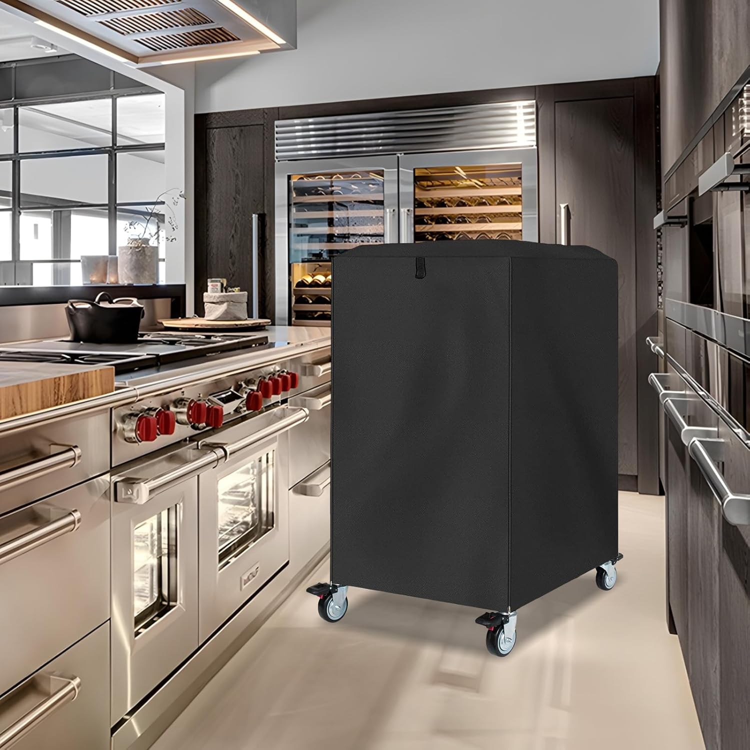 COSHNIBI Pan Bun Rack Cover,420D Waterproof and Dust Resistant Bun Rack Cover with Zipper Suitable for Commercial Bread Racks,23"L x 28"W x 32" H-Black